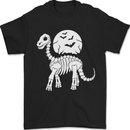 A Dinosaur Skeleton With a Full Moon Halloween Mens T-Shirt 100% Cotton Black