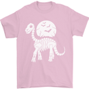 A Dinosaur Skeleton With a Full Moon Halloween Mens T-Shirt 100% Cotton Light Pink
