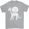 A Dinosaur Skeleton With a Full Moon Halloween Mens T-Shirt 100% Cotton Sports Grey