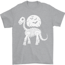 A Dinosaur Skeleton With a Full Moon Halloween Mens T-Shirt 100% Cotton Sports Grey
