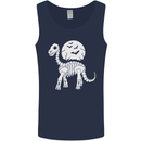 A Dinosaur Skeleton With a Full Moon Halloween Mens Vest Tank Top Navy Blue