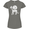 A Dinosaur Skeleton With a Full Moon Halloween Womens Petite Cut T-Shirt Charcoal