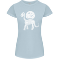 A Dinosaur Skeleton With a Full Moon Halloween Womens Petite Cut T-Shirt Light Blue
