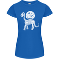 A Dinosaur Skeleton With a Full Moon Halloween Womens Petite Cut T-Shirt Royal Blue
