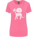 A Dinosaur Skeleton With a Full Moon Halloween Womens Wider Cut T-Shirt Azalea