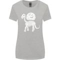 A Dinosaur Skeleton With a Full Moon Halloween Womens Wider Cut T-Shirt Sports Grey