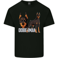 A Doberman Illustration Dog Kids T-Shirt Childrens Black