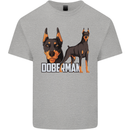 A Doberman Illustration Dog Kids T-Shirt Childrens Sports Grey