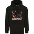 A Doberman Illustration Dog Mens 80% Cotton Hoodie Black