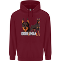 A Doberman Illustration Dog Mens 80% Cotton Hoodie Maroon
