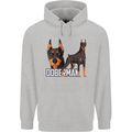 A Doberman Illustration Dog Mens 80% Cotton Hoodie Sports Grey