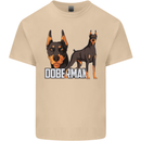 A Doberman Illustration Dog Mens Cotton T-Shirt Tee Top Sand