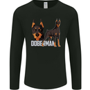 A Doberman Illustration Dog Mens Long Sleeve T-Shirt Black