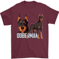 A Doberman Illustration Dog Mens T-Shirt 100% Cotton Maroon