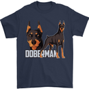 A Doberman Illustration Dog Mens T-Shirt 100% Cotton Navy Blue