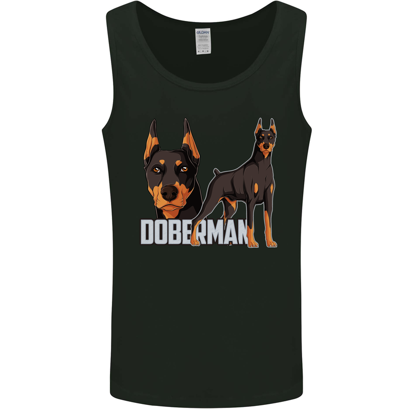 A Doberman Illustration Dog Mens Vest Tank Top Black