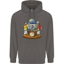 A Dog Jazz Band Music Drums Trumpet Mens 80% Cotton Hoodie Charcoal