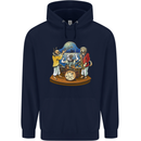 A Dog Jazz Band Music Drums Trumpet Mens 80% Cotton Hoodie Navy Blue