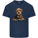 A Dog Reading a Book Kids T-Shirt Childrens Navy Blue