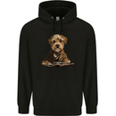 A Dog Reading a Book Mens 80% Cotton Hoodie Black