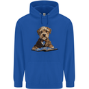 A Dog Reading a Book Mens 80% Cotton Hoodie Royal Blue