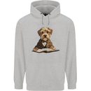 A Dog Reading a Book Mens 80% Cotton Hoodie Sports Grey