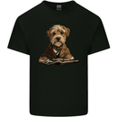 A Dog Reading a Book Mens Cotton T-Shirt Tee Top Black