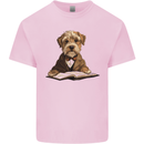 A Dog Reading a Book Mens Cotton T-Shirt Tee Top Light Pink