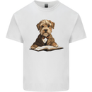A Dog Reading a Book Mens Cotton T-Shirt Tee Top White