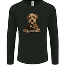 A Dog Reading a Book Mens Long Sleeve T-Shirt Black