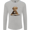 A Dog Reading a Book Mens Long Sleeve T-Shirt Sports Grey