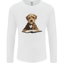A Dog Reading a Book Mens Long Sleeve T-Shirt White