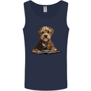 A Dog Reading a Book Mens Vest Tank Top Navy Blue