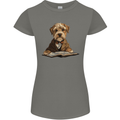 A Dog Reading a Book Womens Petite Cut T-Shirt Charcoal