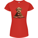 A Dog Reading a Book Womens Petite Cut T-Shirt Red