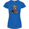 A Dog Reading a Book Womens Petite Cut T-Shirt Royal Blue