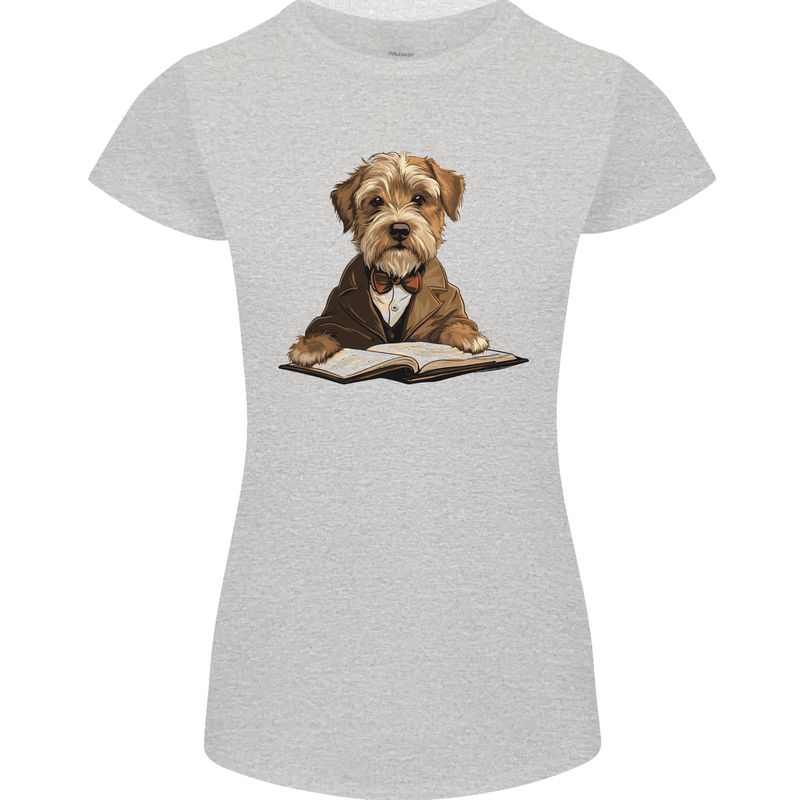 A Dog Reading a Book Womens Petite Cut T-Shirt Sports Grey
