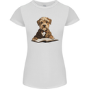 A Dog Reading a Book Womens Petite Cut T-Shirt White