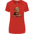 A Dog Reading a Book Womens Wider Cut T-Shirt Red