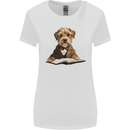 A Dog Reading a Book Womens Wider Cut T-Shirt White