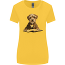 A Dog Reading a Book Womens Wider Cut T-Shirt Yellow