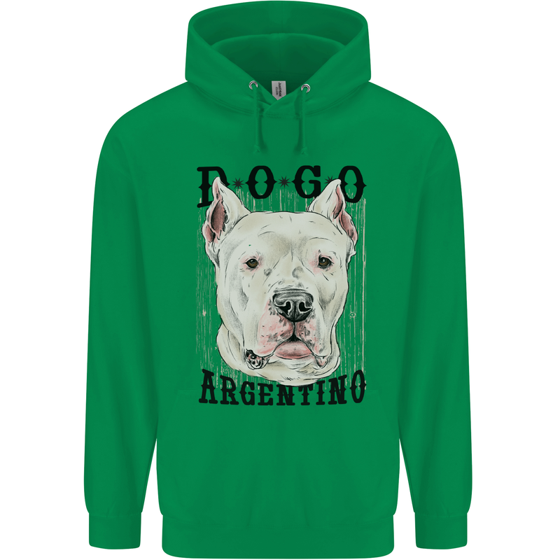 A Dogo Argentino Dog Childrens Kids Hoodie Irish Green
