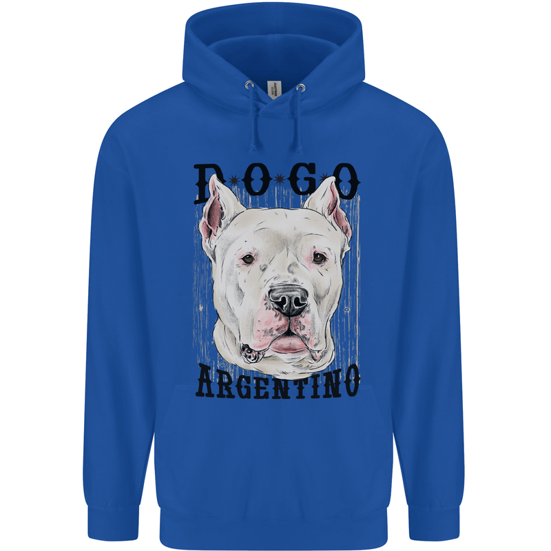 A Dogo Argentino Dog Childrens Kids Hoodie Royal Blue