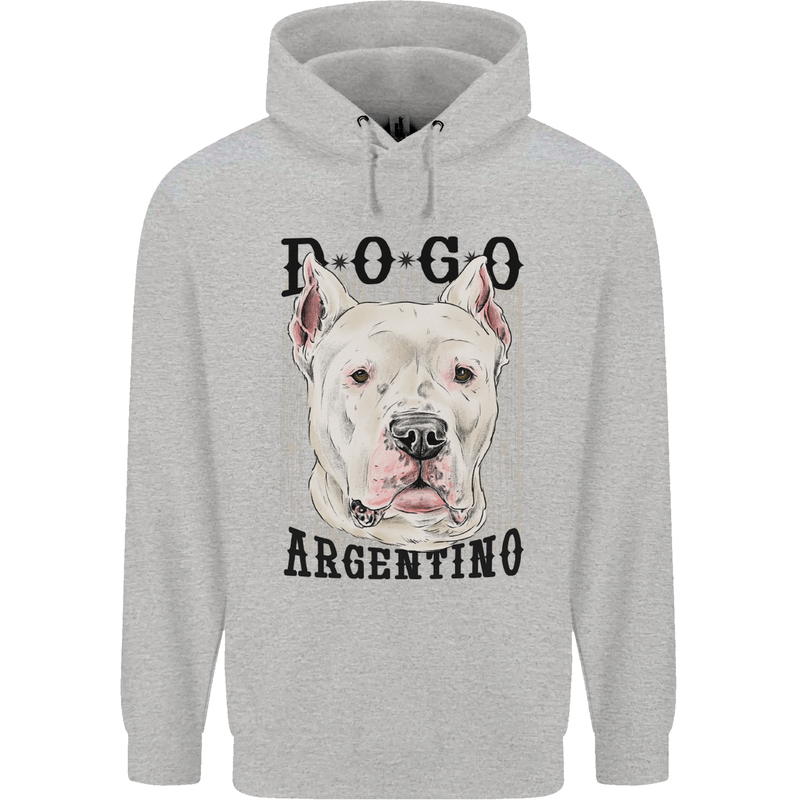 A Dogo Argentino Dog Childrens Kids Hoodie Sports Grey