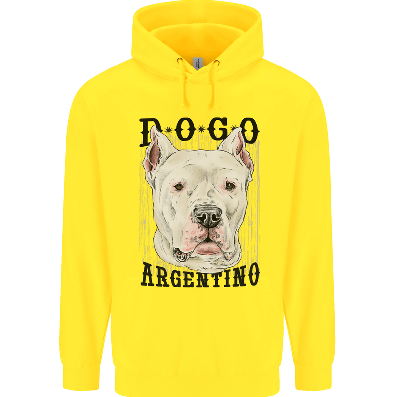 A Dogo Argentino Dog Childrens Kids Hoodie Yellow