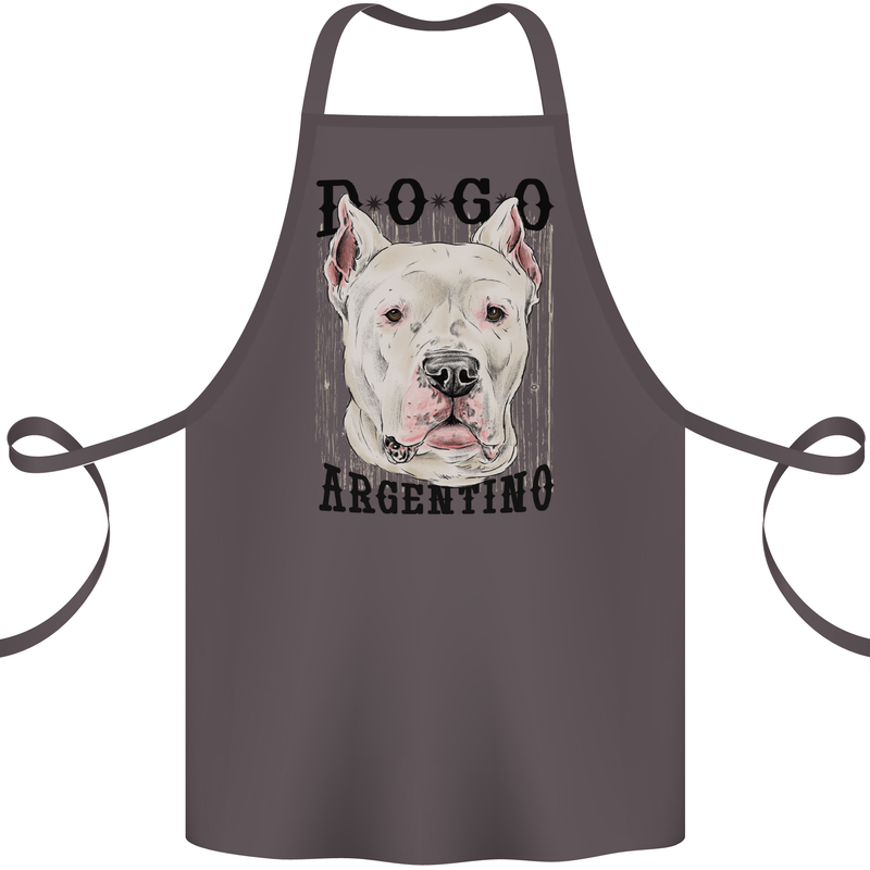 A Dogo Argentino Dog Cotton Apron 100% Organic Dark Grey
