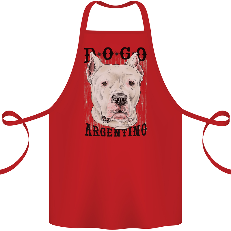A Dogo Argentino Dog Cotton Apron 100% Organic Red