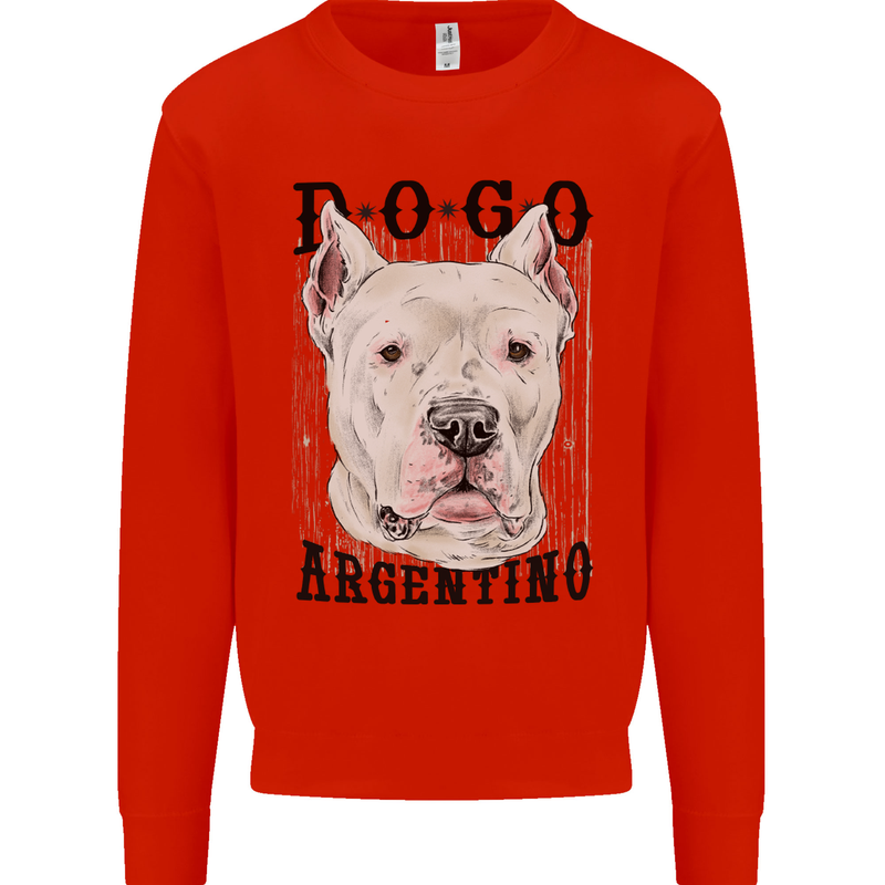 A Dogo Argentino Dog Kids Sweatshirt Jumper Bright Red