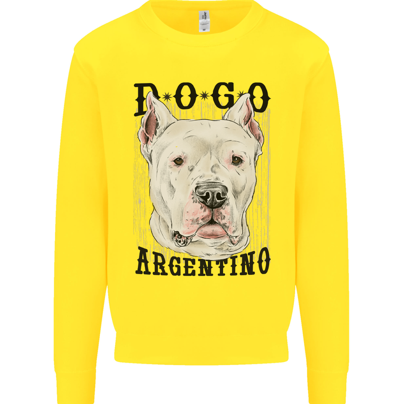 A Dogo Argentino Dog Kids Sweatshirt Jumper Yellow