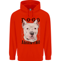 A Dogo Argentino Dog Mens 80% Cotton Hoodie Bright Red
